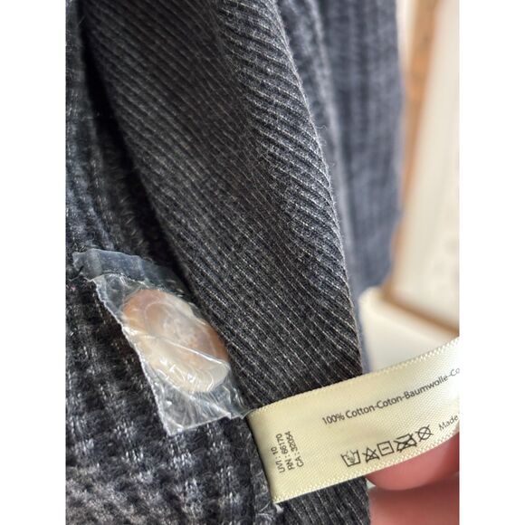 Free People FP One Black Waffle Knit Utility Jacket Oversized Dark Academia M - Picture 4 of 5